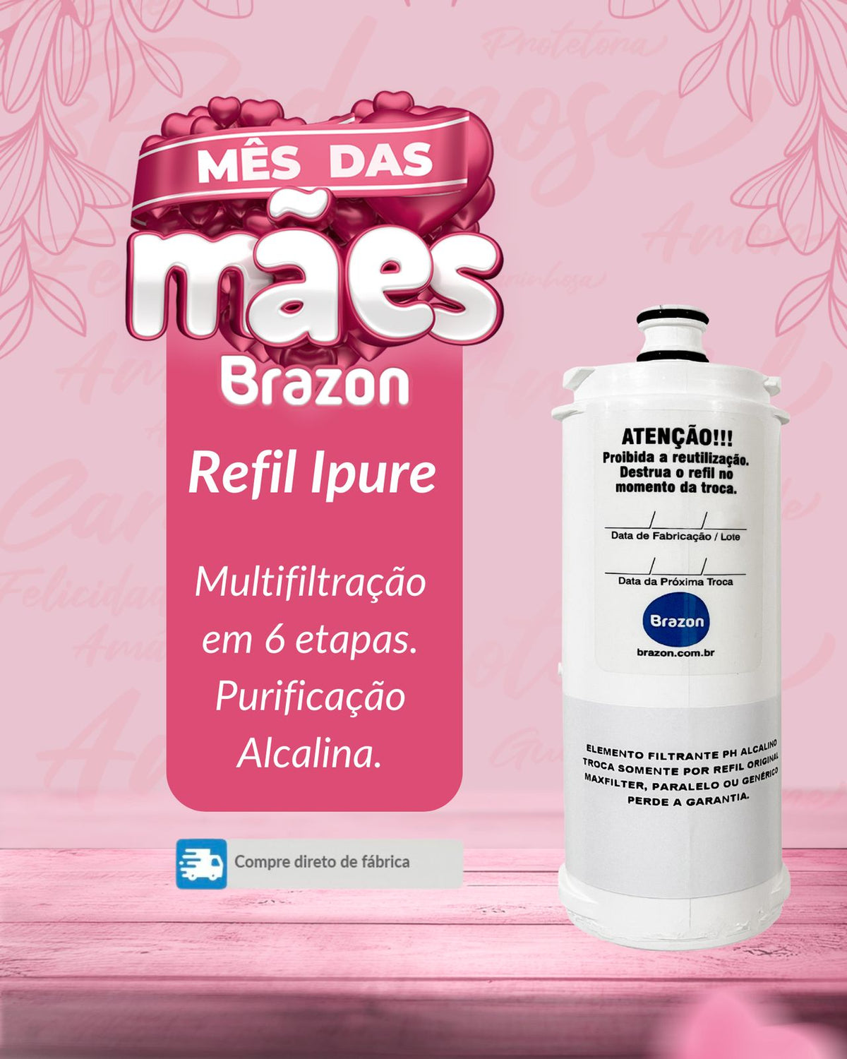 Refil Brazon Ipure - Maxquality | Elemento Filtrante Alcalino - Original