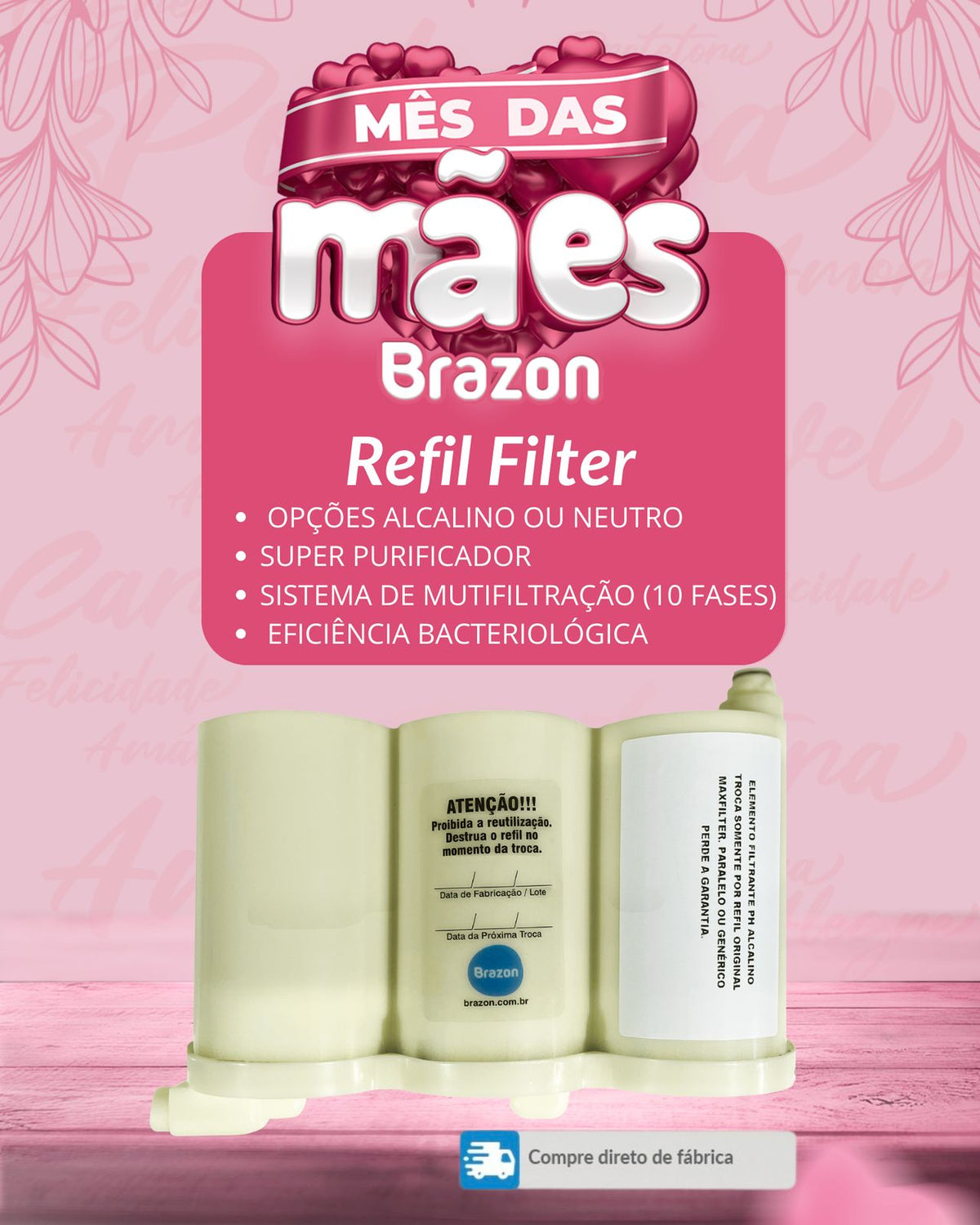 Refil Brazon Filter - Premium | Elemento Filtrante Original